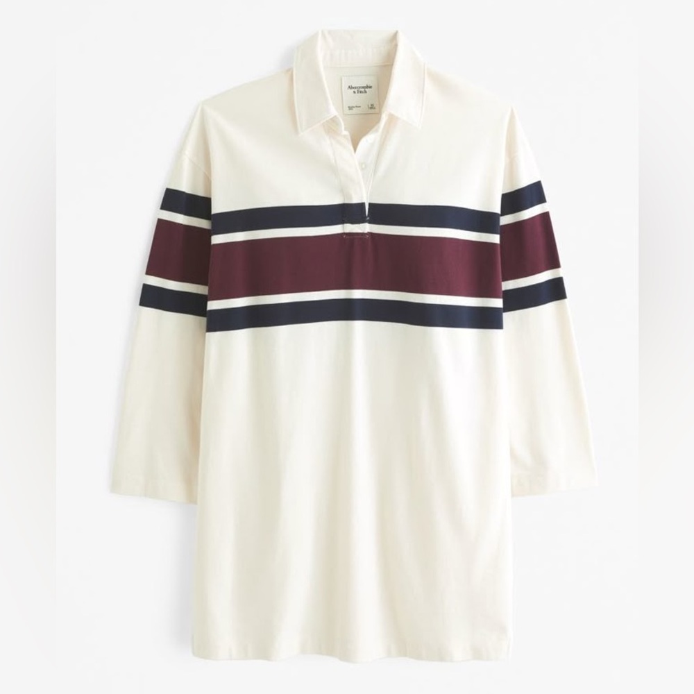 Abercrombie Essential Long Sleeve Rugby Mini Dress - size M - NWT!